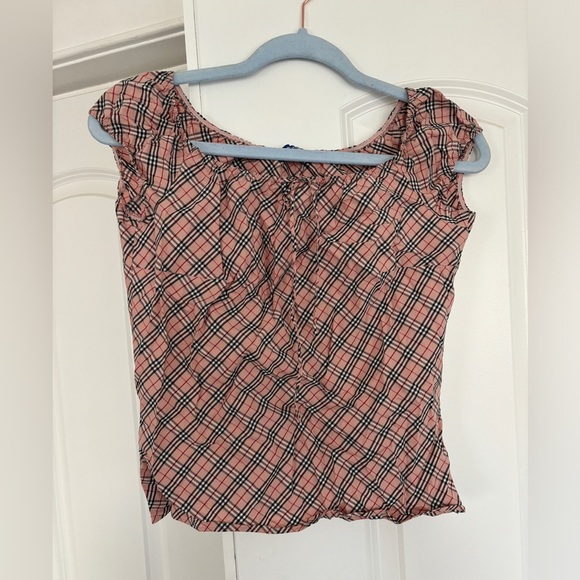 VTG Burberry Milkmaid Peasant Top - Picture 1 of 4
